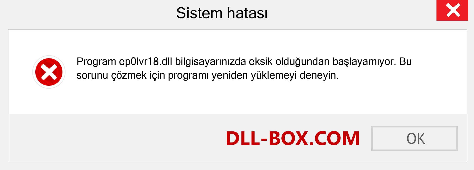 ep0lvr18.dll dosyası eksik mi? Windows 7, 8, 10 için İndirin - Windows'ta ep0lvr18 dll Eksik Hatasını Düzeltin, fotoğraflar, resimler